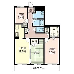 エテルノ弥勒寺 3LDKの間取図画像