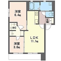 ベルテ横浜 2LDKの間取図画像