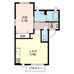 メゾンエイム 1LDKの間取図画像
