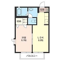 Y.K.あんさいハイツ 1LDKの間取図画像