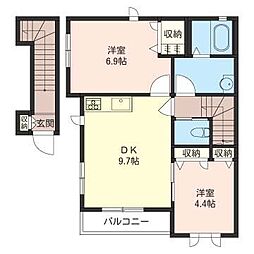 ジュネスイケダ 2DKの間取図画像