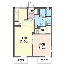 サウスバレー安藤C 1LDKの間取図画像