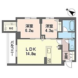 クレイラ戸塚 2LDKの間取図画像