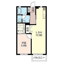 サンクラヴィエ 1LDKの間取図画像