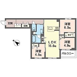 ステラスクネ 3LDKの間取図画像