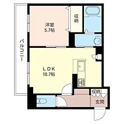 ラカーサセレーナ 1LDKの間取図画像