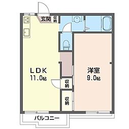 メゾン南台B 1LDKの間取図画像