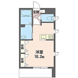 ソレアード ワンルームの間取図画像
