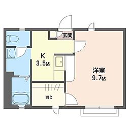 サンジェルマン 1Kの間取図画像