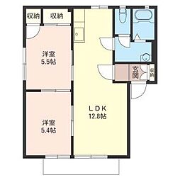 エクセルグレイ大宮A 2LDKの間取図画像