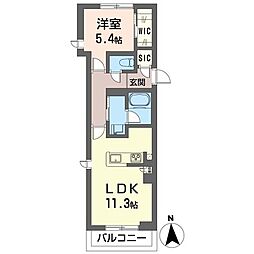 アチェロ コリーナ 1LDKの間取図画像