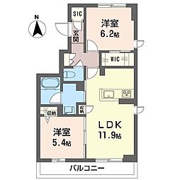 アチェロ コリーナ 2LDKの間取図画像