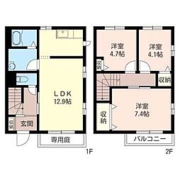 シェルクレール2 3LDKの間取図画像