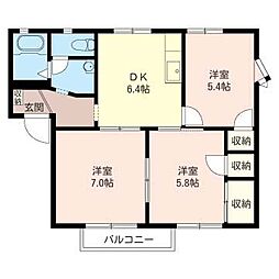 コーラルリーフハイツ 3DKの間取図画像