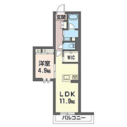 プラチナバレー 1LDKの間取図画像