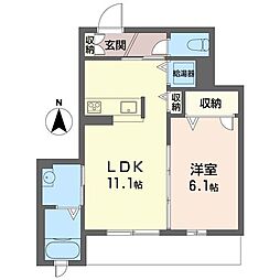 パークハウス 1LDKの間取図画像