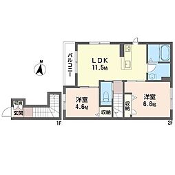 サン・グリナージュ 2LDKの間取図画像