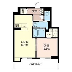 パークヒルズ 1LDKの間取図画像