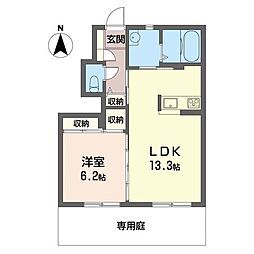 アリシアグリーンシティー 1LDKの間取図画像