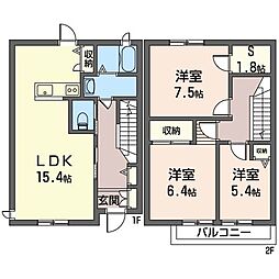 ナチュラコート 3SLDKの間取図画像