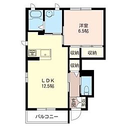 アイランドB 1LDKの間取図画像