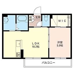 グリーンフィールド3 1LDKの間取図画像