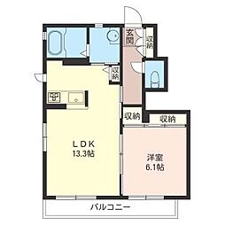 アルコバレーノB 1LDKの間取図画像