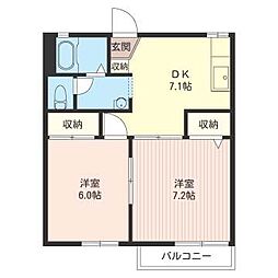 フェニックスK 2DKの間取図画像