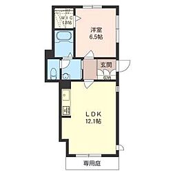 ライフコート若葉 1LDKの間取図画像