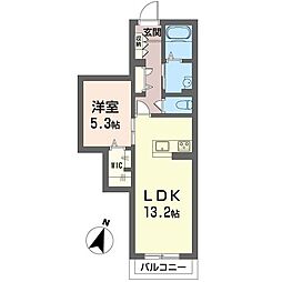 アルフラット西青木 1LDKの間取図画像
