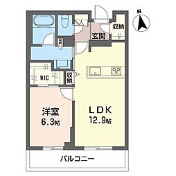 アトリエール F 1LDKの間取図画像