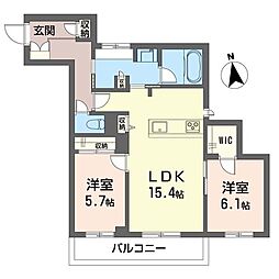 アトリエール F 2LDKの間取図画像