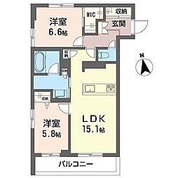 アトリエール F 2LDKの間取図画像