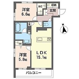 アトリエール F 2LDKの間取図画像