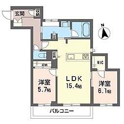 アトリエール F 2LDKの間取図画像