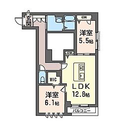 Azaleage 2LDKの間取図画像