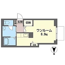 メゾンKAI ワンルームの間取図画像