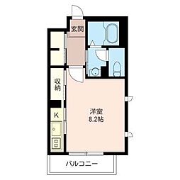 ソフィアル2番館 1Kの間取図画像