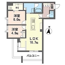 アグレイブ 2LDKの間取図画像