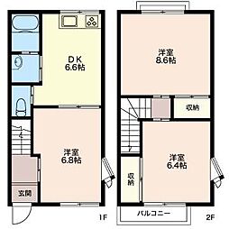 シャルマンハイツB 3DKの間取図画像