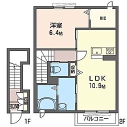 HappyGrace 1LDKの間取図画像