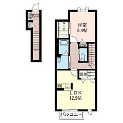 ベルデュール彩 1LDKの間取図画像