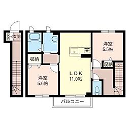 シャーメゾンM 2LDKの間取図画像