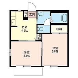 マーキュリー狭山 2Kの間取図画像