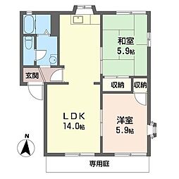 フレグランスコーマD 2LDKの間取図画像