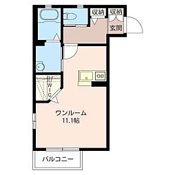 コージーハウス ワンルームの間取図画像