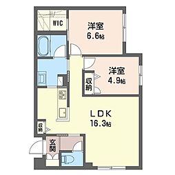 フォルモーサ 2LDKの間取図画像