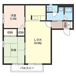 ウェストジュネス 2LDKの間取図画像