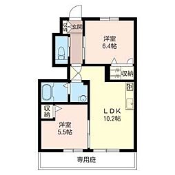 サンライズ美杉 2LDKの間取図画像