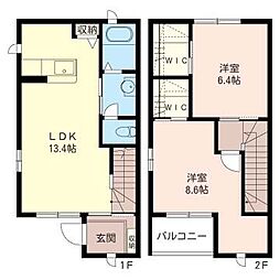 レッチワースハイツE 2LDKの間取図画像